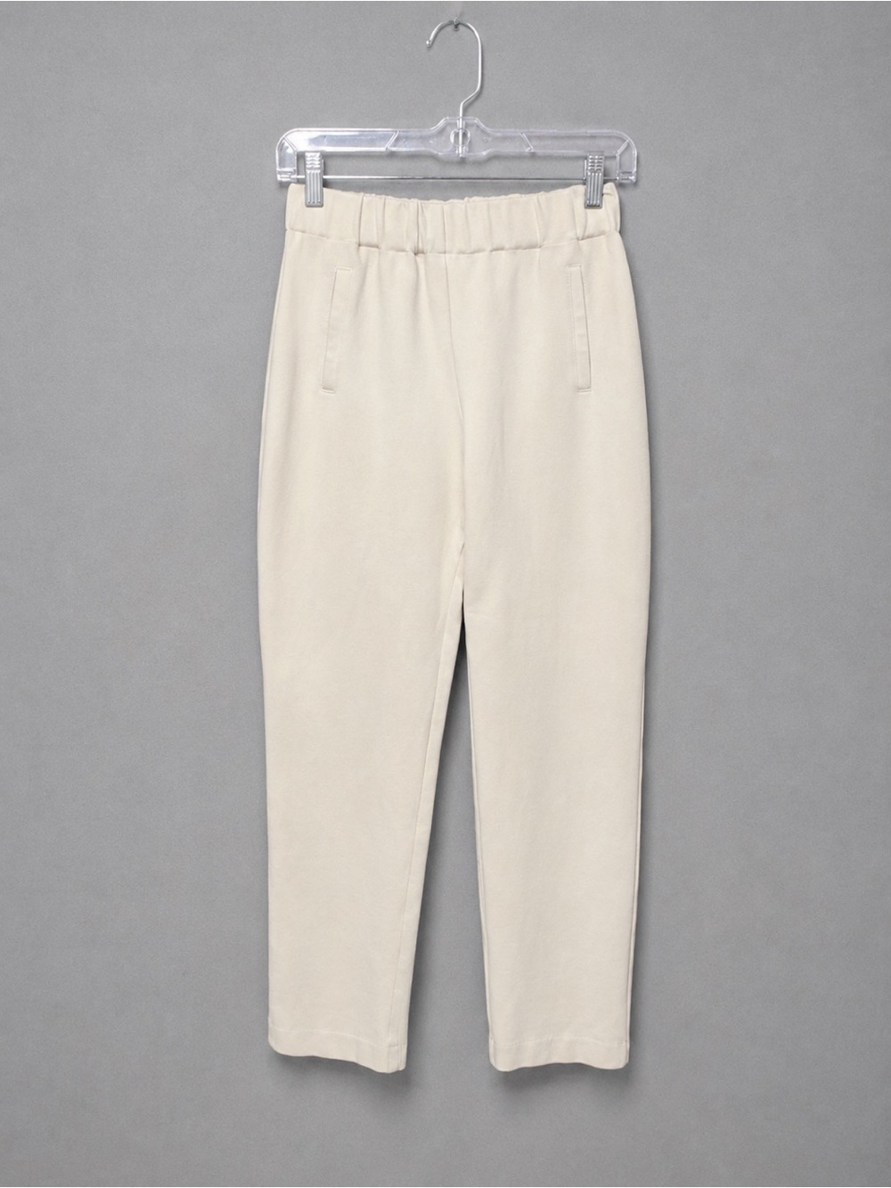 Chico's Off-White Cream Elastic Waist Satin Trim Comfort Trousers Pants Size 0